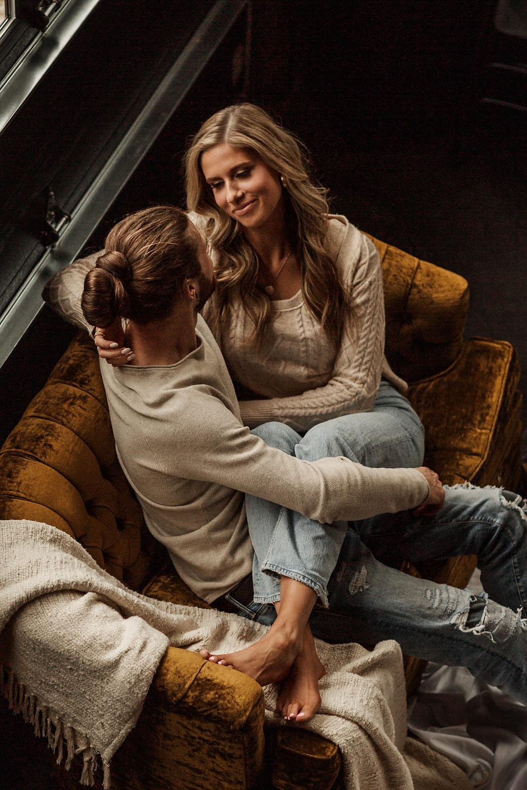 Cozy & Candid: An Airbnb Engagement Session in Hamilton, Ontario